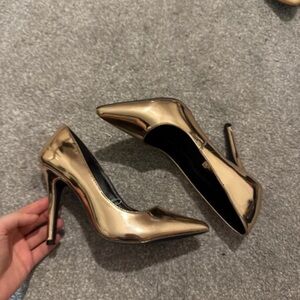 Atmosphere Metallic Gold Heels